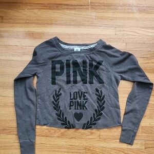PINK by Victoria's Secret Grey Cropped Sweater Size XS